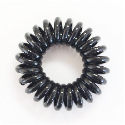 Резинка-пружинка для волос силиконовая черная 2.5 см №194