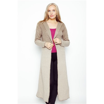 Кардиган-пальто женское 4100.3 (бежево-коричневый)