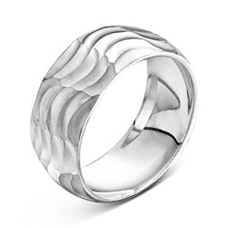 Кольцо из серебра с алмазной огранкой родированное