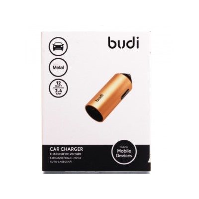 Автомобильный адаптер budi M8J619 USB/5V/2.4A (золото) 70577