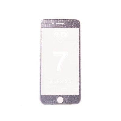Защитное стекло цветное 4D Reptilian (Front+Back) для Apple iPhone 7 Plus (серебро) 74031