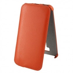 Чехол-книжка Activ Leather для "Asus ZenFone 2 Lazer (6.0) ZE600KL" (оранжевый) открытие вниз 57426