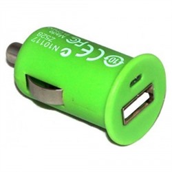 Автомобильный адаптер АЗУ-USB для Apple iPhone 4 1000 mA (зеленый) 17073