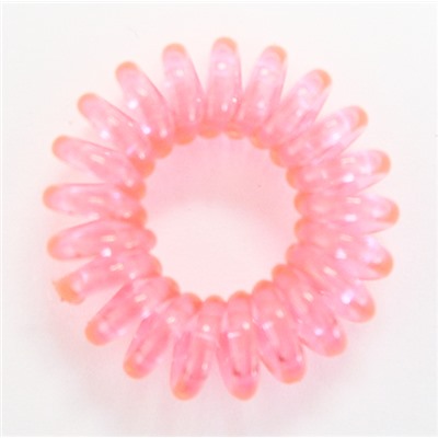 Резинка-пружинка для волос силиконовая розовая/прозрачная 3 см №200