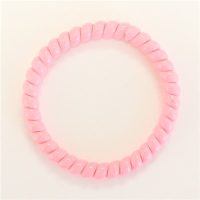 Резинка-пружинка для волос силиконовая розовая/тонкая/увеличенная 6 см №169