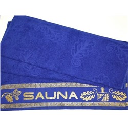 Махровое полотенце "САУНА"-синий 70*140 см. хлопок 100%