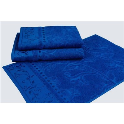 Махровое полотенце "Подарочное"-синий 35*60 см. хлопок 100%
