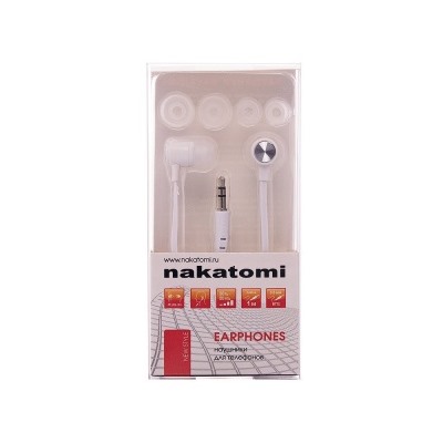 Проводные наушники Nakatomi EP-B31 (белый) 77082