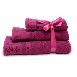 Махровое полотенце "Подарочное"-лиловый 50*90 см. хлопок 100%