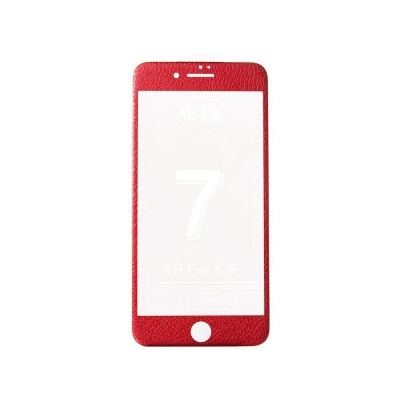 Защитное стекло цветное 4D Leather (Front+Back) для Apple iPhone 7 Plus (красный) 74009