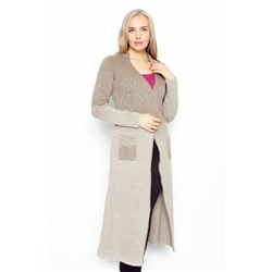 Кардиган-пальто женское 4090.2 (бежево-коричневый)