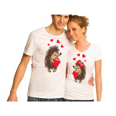Парные футболки "Влюблённые ёжики"