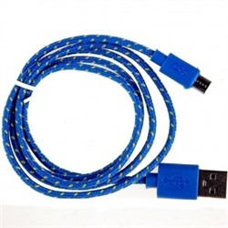 Кабель USB - micro USB Glossar CORD 1 метр (темно-синий) 33931