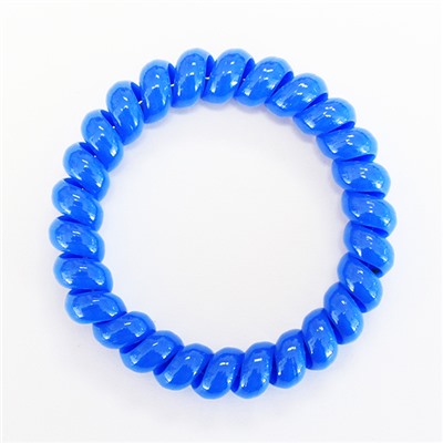 Резинка-пружинка для волос силиконовая синяя/увеличенная 6 см №159