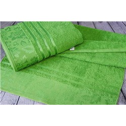Махровое полотенце "Вальс"-зеленый 50*90 см. хлопок 100%