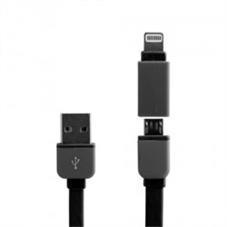 Кабель USB - Multi connector Glossar JUST micro USB/lightning iOS 7 (черный) 41237