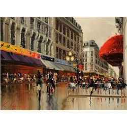 картина по номерам РН GX24672 "Дождь в городе", 40х50 см
