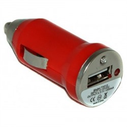 Автомобильный адаптер АЗУ-USB для Apple iPhone 3 1000 mA (красный) 17067