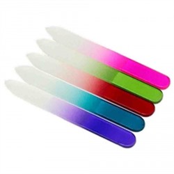 Пилка для ногтей стеклянная 2-хсторонняя, 9см, 5 цветов, GL901 305-228