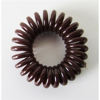 Резинка-пружинка для волос силиконовая темно-коричневая 2.5 см №39