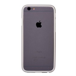Чехол-бампер силиконовый для Apple iPhone 6 (белый/серебро) 60497