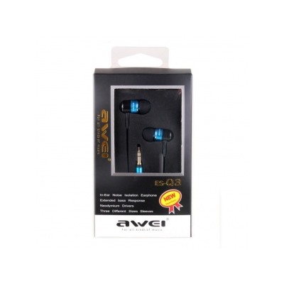 Проводные наушники Awei Q3 (черный/синий) 49061