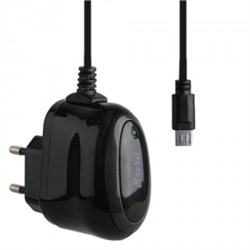 Сетевая зарядка Brera Classic micro USB 1A (черный+черный) 47213