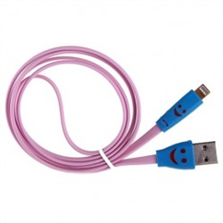 Кабель USB - Apple lightning Glossar iP5-02 Smile для iPhone 5 (розовый) 31322