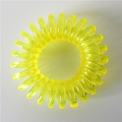 Резинка-пружинка для волос силиконовая желтая/прозрачная 2.5 см №13