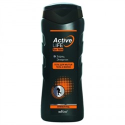 Active Life. Гель для мытья тела и волос "Заряд энергии" для мужчин, 250мл