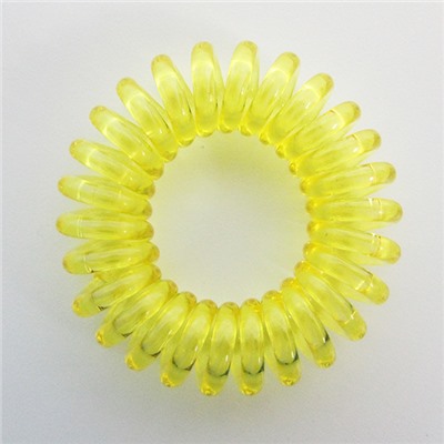 Резинка-пружинка для волос силиконовая желтая/прозрачная 3.5 см №99