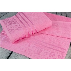 Махровое полотенце "Вальс"-розов. 50*90 см. хлопок 100%