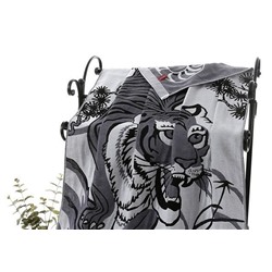 Полотенце "Тигр"-серый тканное двухслойное 34*75 см. хлопок 100%