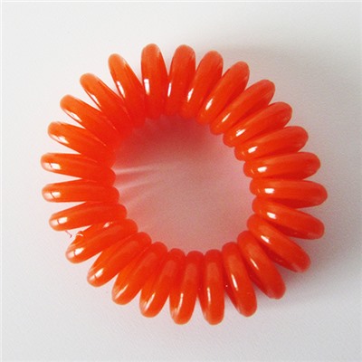 Резинка-пружинка для волос силиконовая оранжевая 3.5 см №20