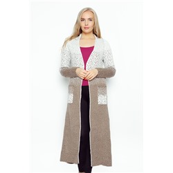 Кардиган-пальто женское 4090.1 (бело-бежевый)