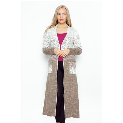 Кардиган-пальто женское 4090.1 (бело-бежевый)