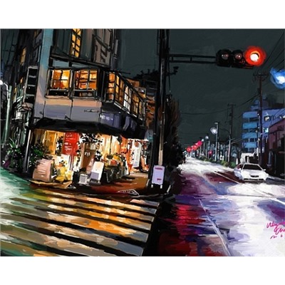 картина по номерам РН GX24576 "Ночное Токио", 40х50 см