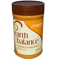 Earth Balance, Натуральное арахисовое масло с льняным семенем, густое, 16 унций (453 г)