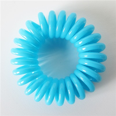 Резинка-пружинка для волос силиконовая голубая 2.5 см №32