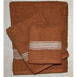 Набор махровых полотенец "Трио"-коричн. 3 шт (40*70 см, 50*90 см,70*130 см) в индив. упак. хлопок 100%
