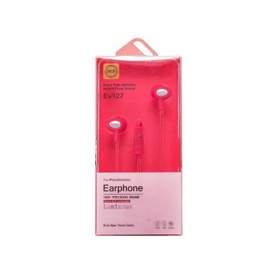 Проводные наушники Elmcoei EV-127 с микрофоном (розовый) 76999