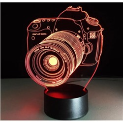 3D ночник светильник ,7 цветов подсветки,пульт управления, "Фотоаппарат"