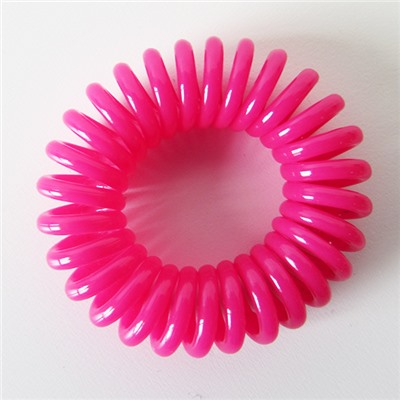 Резинка-пружинка для волос силиконовая ярко-розовая 2.5 см №37