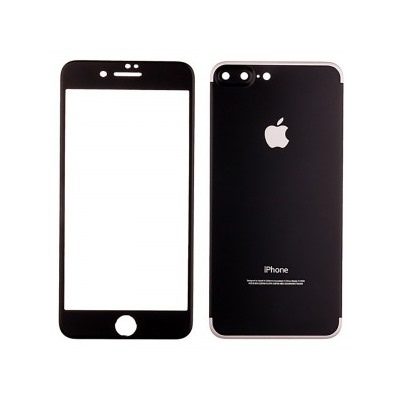 Защитное стекло цветное Glass 3D с ультра-тонкой алюминиевой крышкой для  iPhone 7 Plus черный 69535