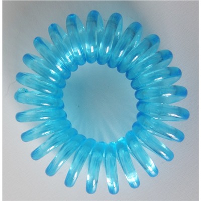 Резинка-пружинка для волос силиконовая голубая/прозрачная 2.5 см №9
