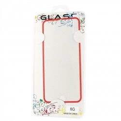 Защитное стекло цветное Glass 3D с тонкой рамкой для Apple iPhone 6 (красный) 60346