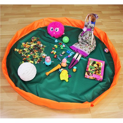 Сумка-коврик для игрушек Toy Bag диаметр 100 см цв. зелено-оранжевый