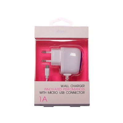 Сетевая зарядка Brera Classic micro USB 1A (белый+фиолетовый) 47222