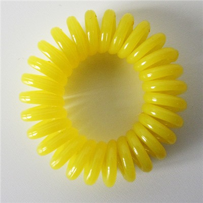 Резинка-пружинка для волос силиконовая желтая 3.5 см №14