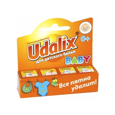 Udalix. Карандаш-пятновыводитель "Baby" для детского белья, 35г